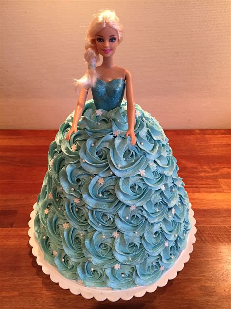 elsa frozen doll cake